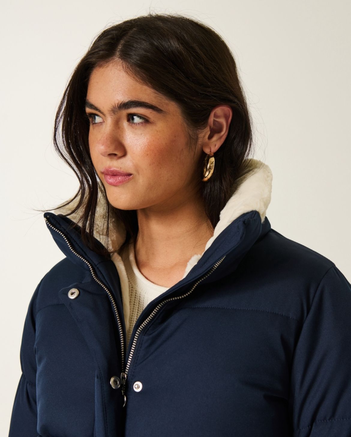 Hollister - Faux Fur-Lined Puffer Jacket