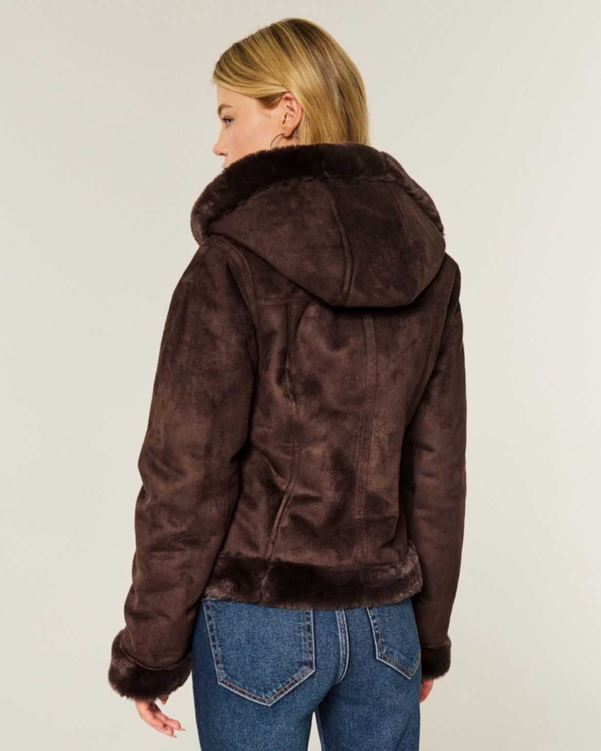 Hollister - Faux Fur-Lined Faux Shearling Hoodie Jacket