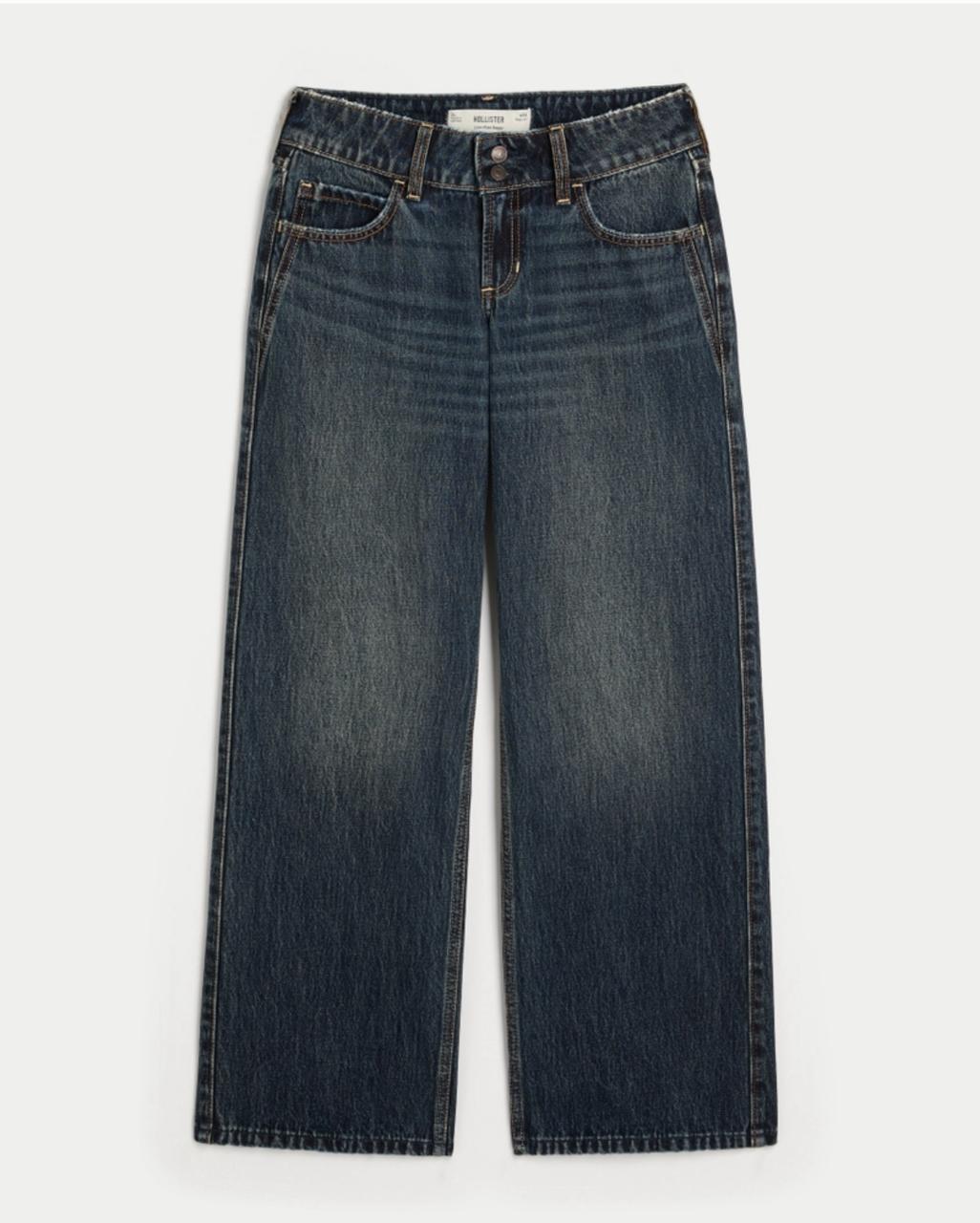 Hollister - Low-Rise Grey Baggy Jeans