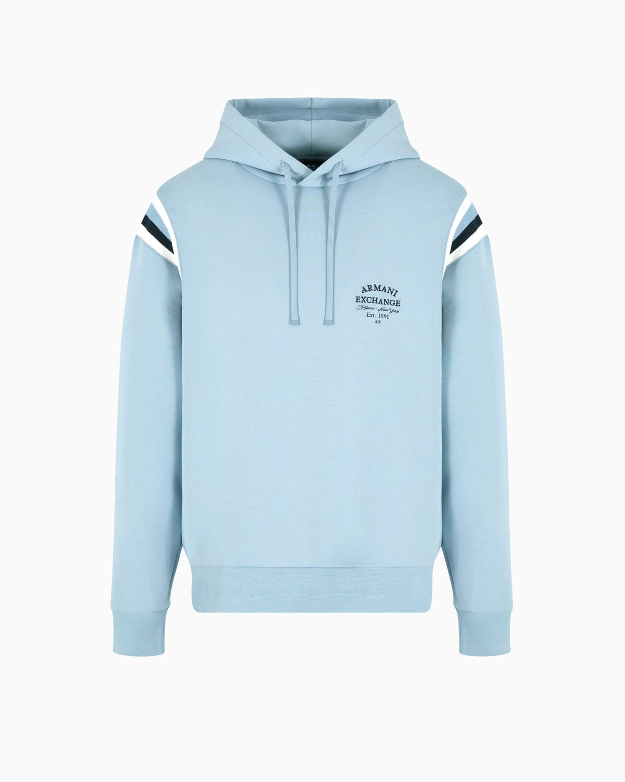 Armani Exchange - Cotton blend sweatshirt with stripes on the shoulders