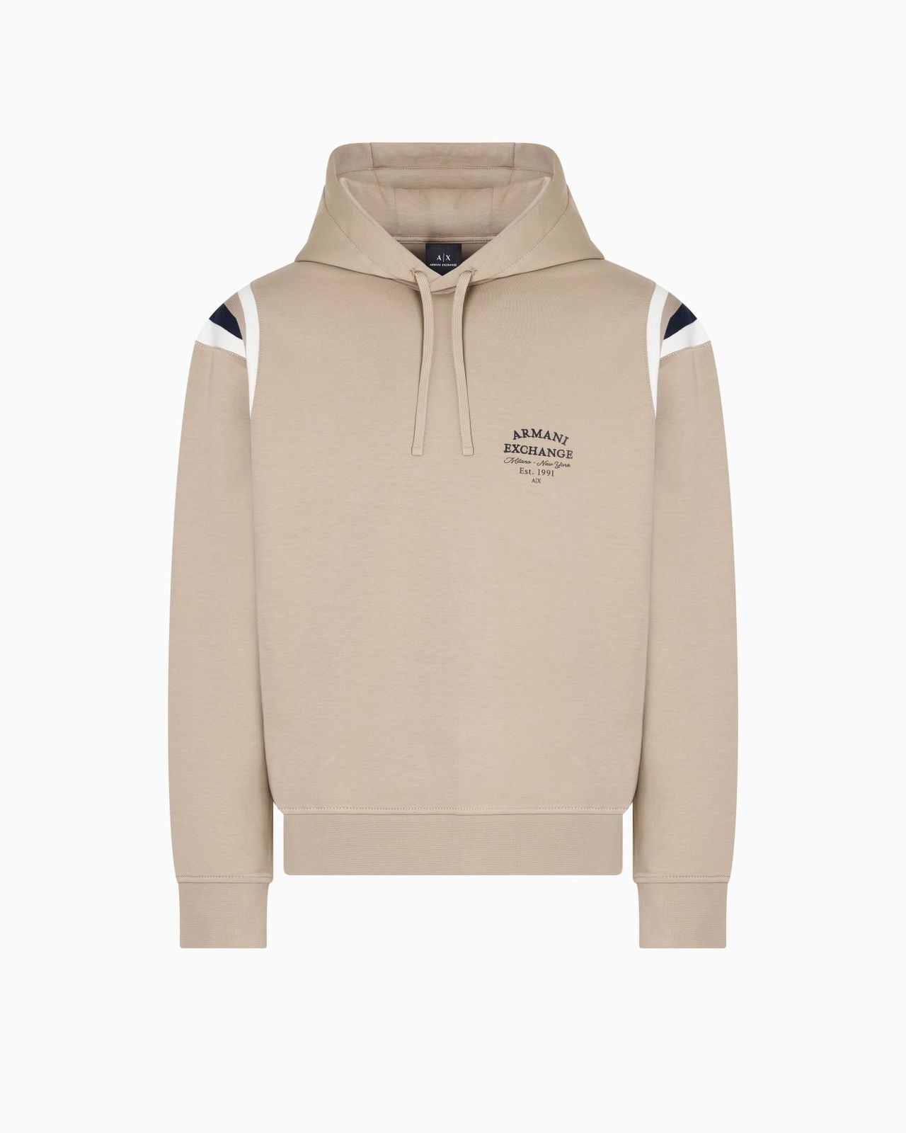 Armani Exchange - Cotton blend sweatshirt with stripes on the shoulders