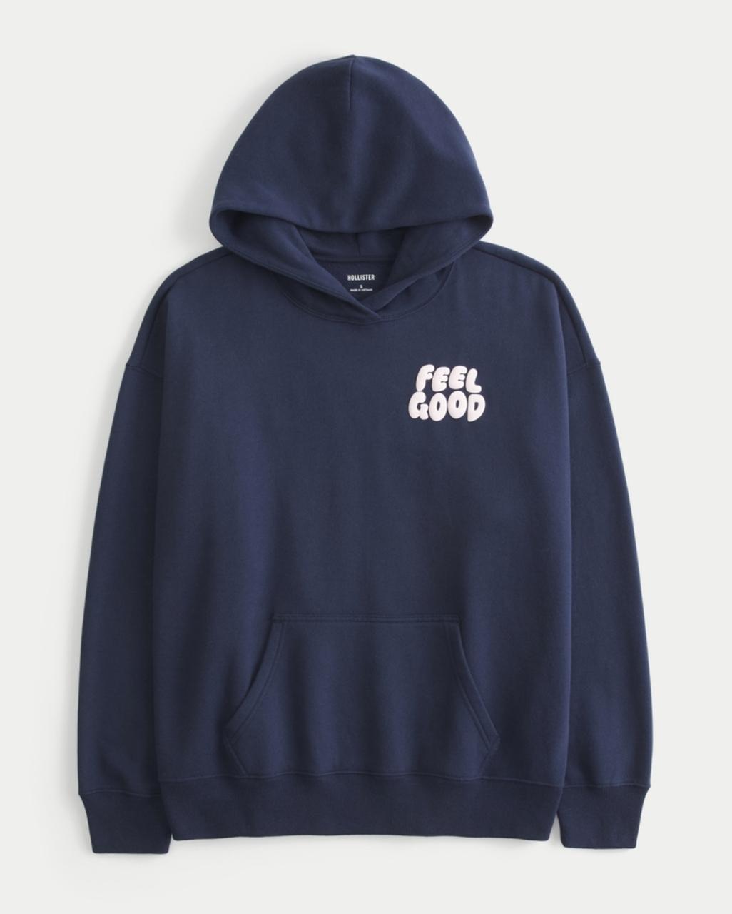 Hollister - Feel Good Oversized Logo Graphic Hoodie