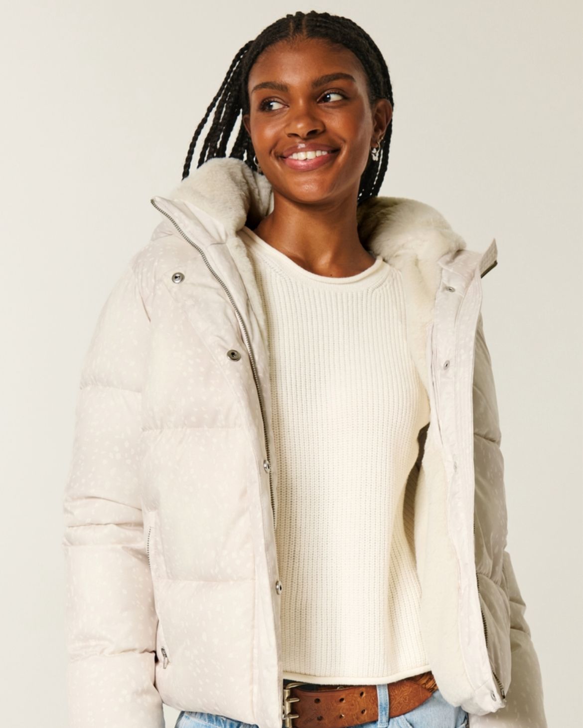 Hollister - Faux Fur-Lined Puffer Jacket