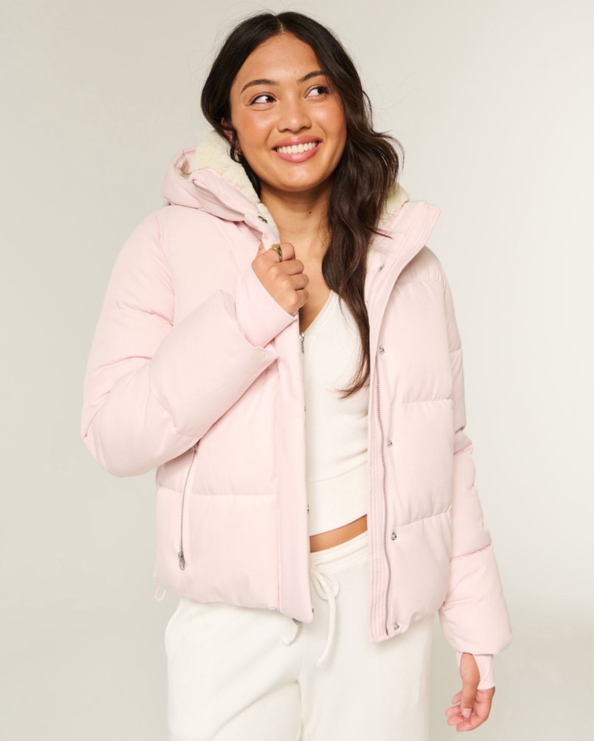 Hollister - Faux Fur-Lined Puffer Jacket