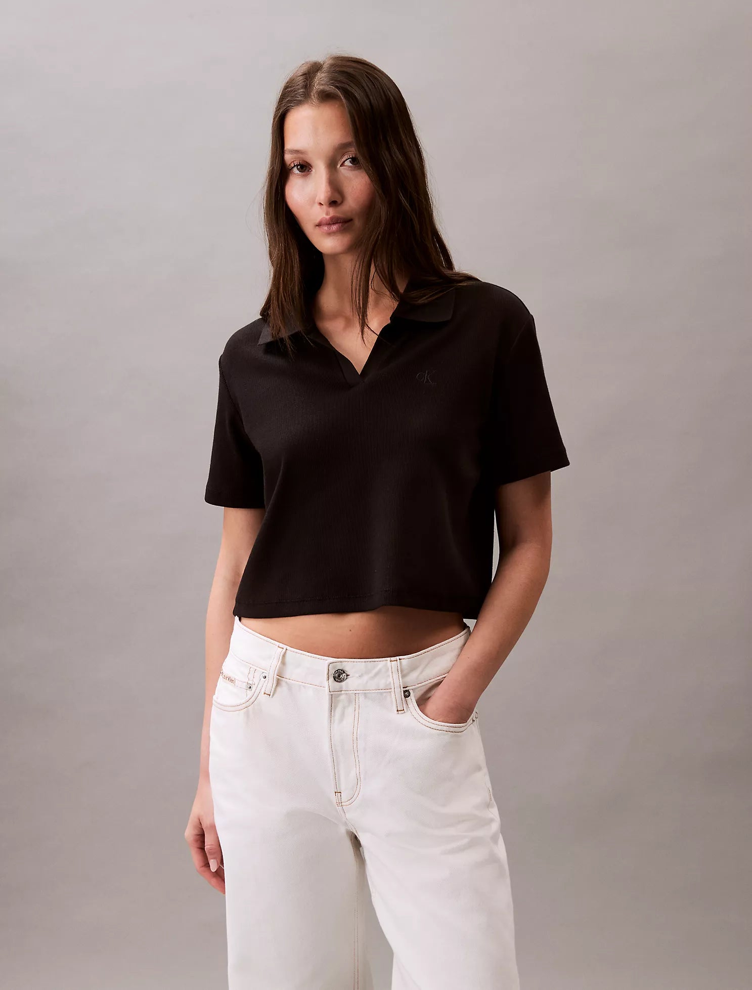 Cotton Contour Rib Polo Tee