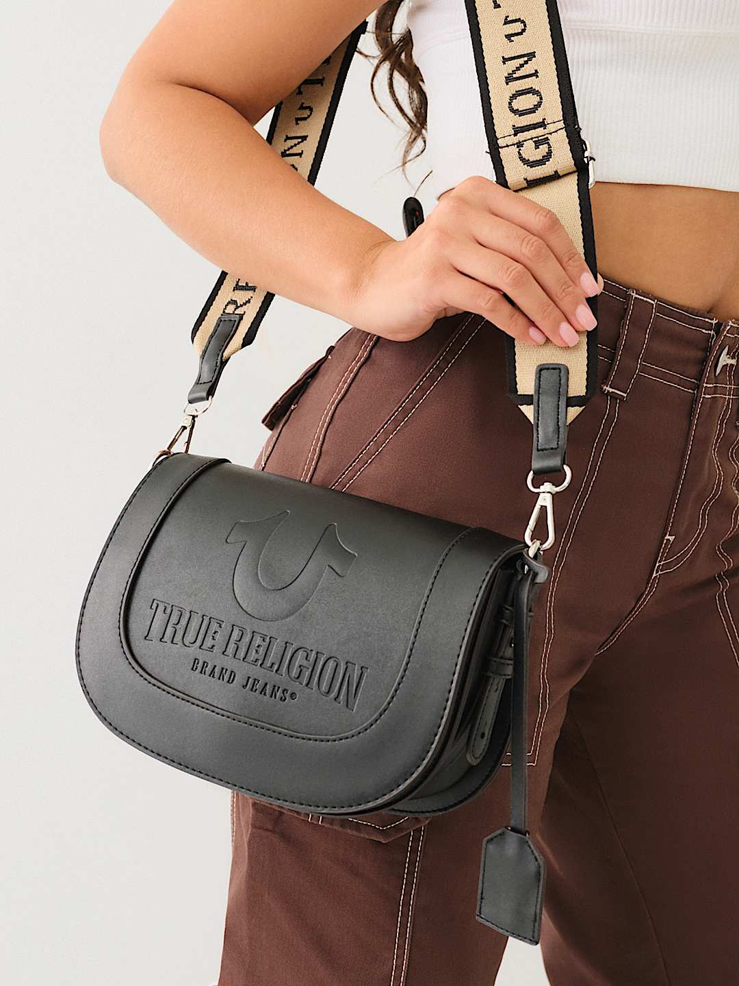 True Religion - STITCHED HORSESHOE FLAP CROSSBODY BAG
