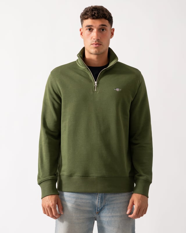 GANT - Mens Regular Fit Shield Logo Half Zip Sweatshirt