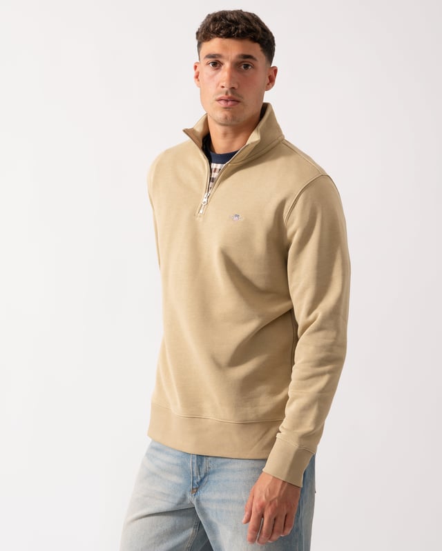 GANT - Mens Regular Fit Shield Logo Half Zip Sweatshirt
