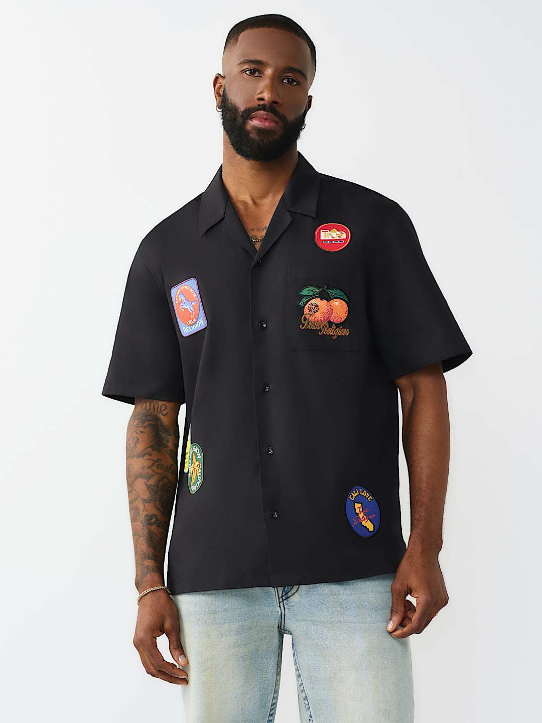 True Religion - Twill Embroidered Camp Shirt
