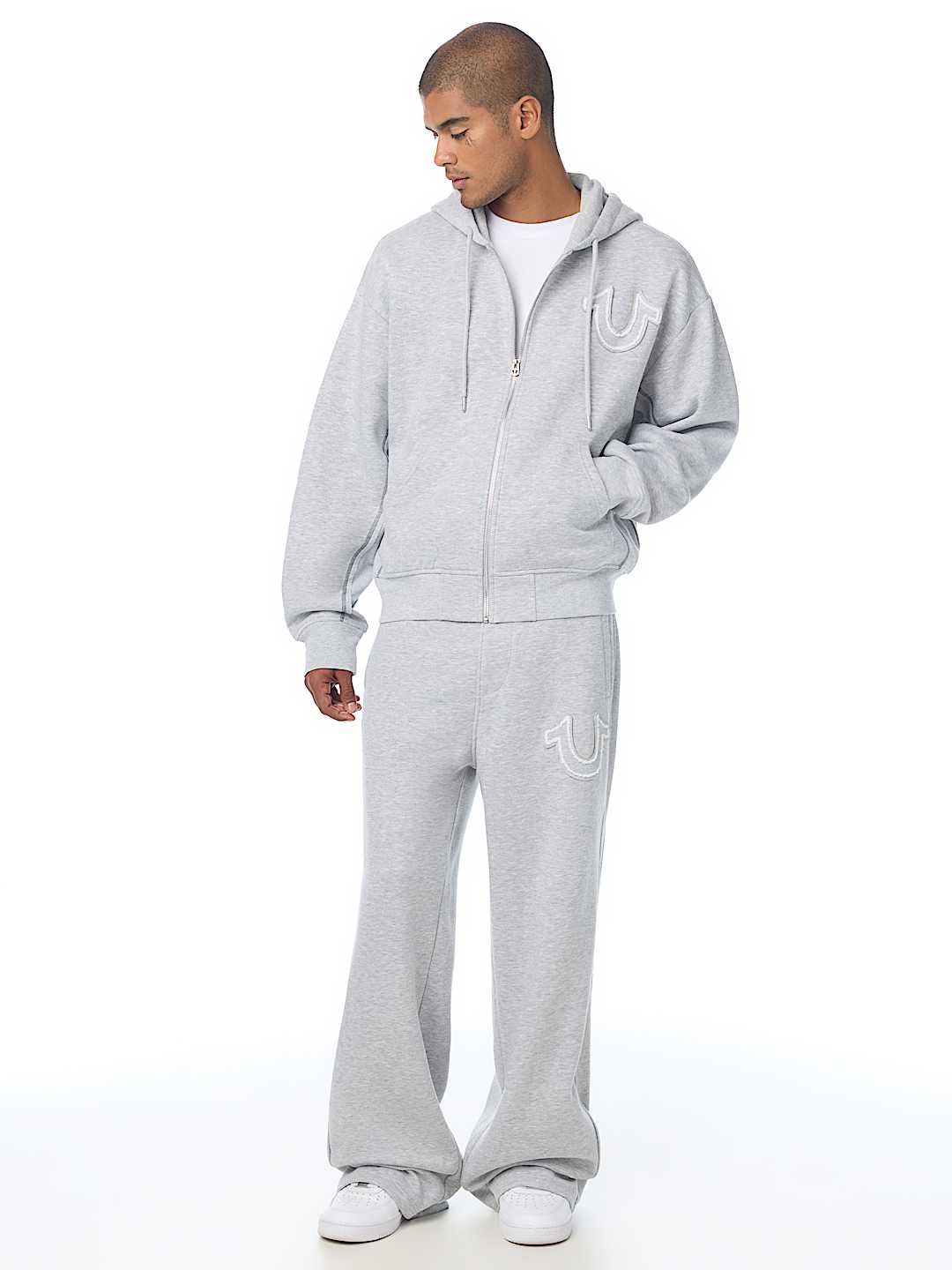 True Religion - Ribbed Boxy Zip Hoodie