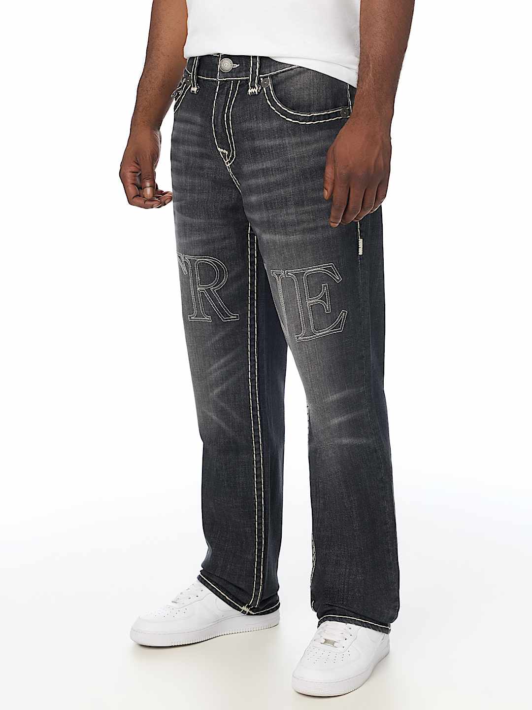 True Religion - Bobby Embossed Super T Flap Baggy Jean