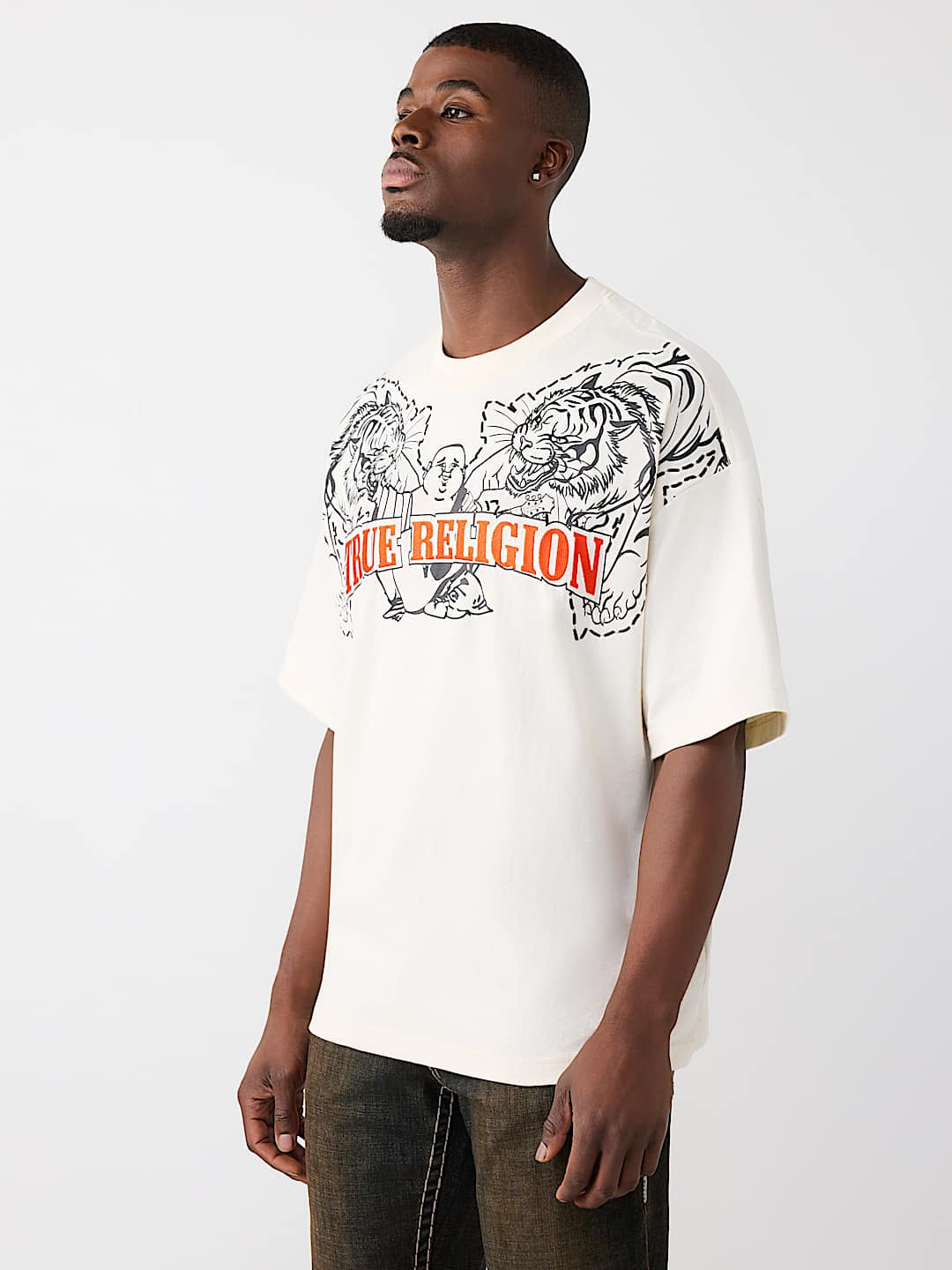 True Religion - Tiger Logo Heavyweight Oversized Tee