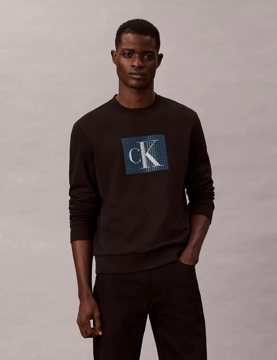 Calvin Klein - Fleece Layered Monogram Graphic Sweatshirt IMMEDIATE