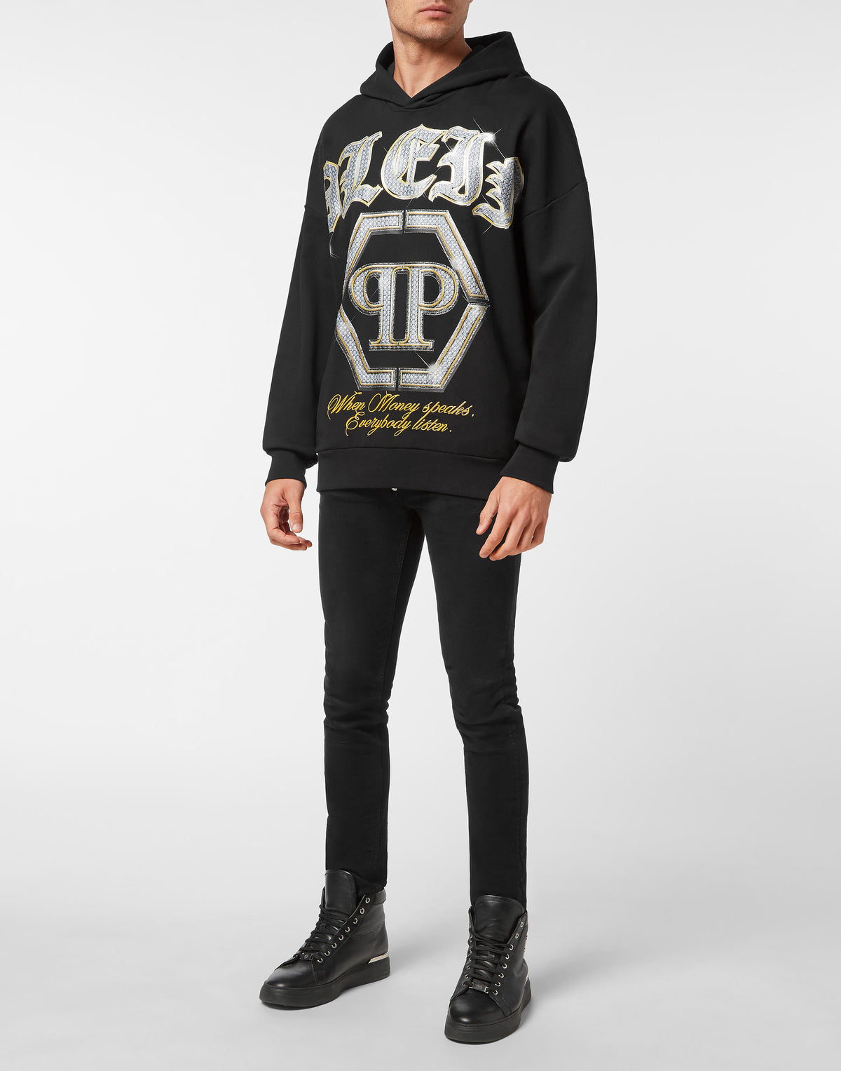 PHILIPP PLEIN - Hoodie Sweatshirt with Crystals