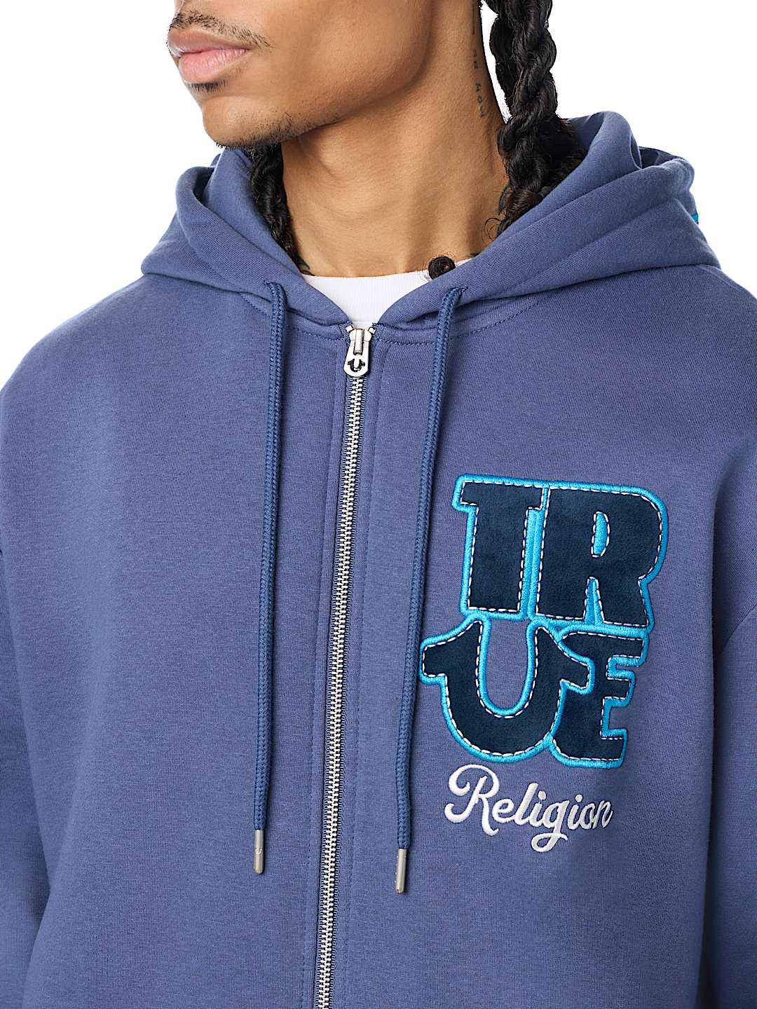 True Religion - Velour Logo Zip Hoodie