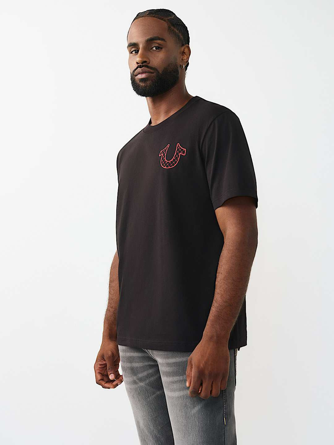 True Religion - Filled Horseshoe Script Graphic Tee