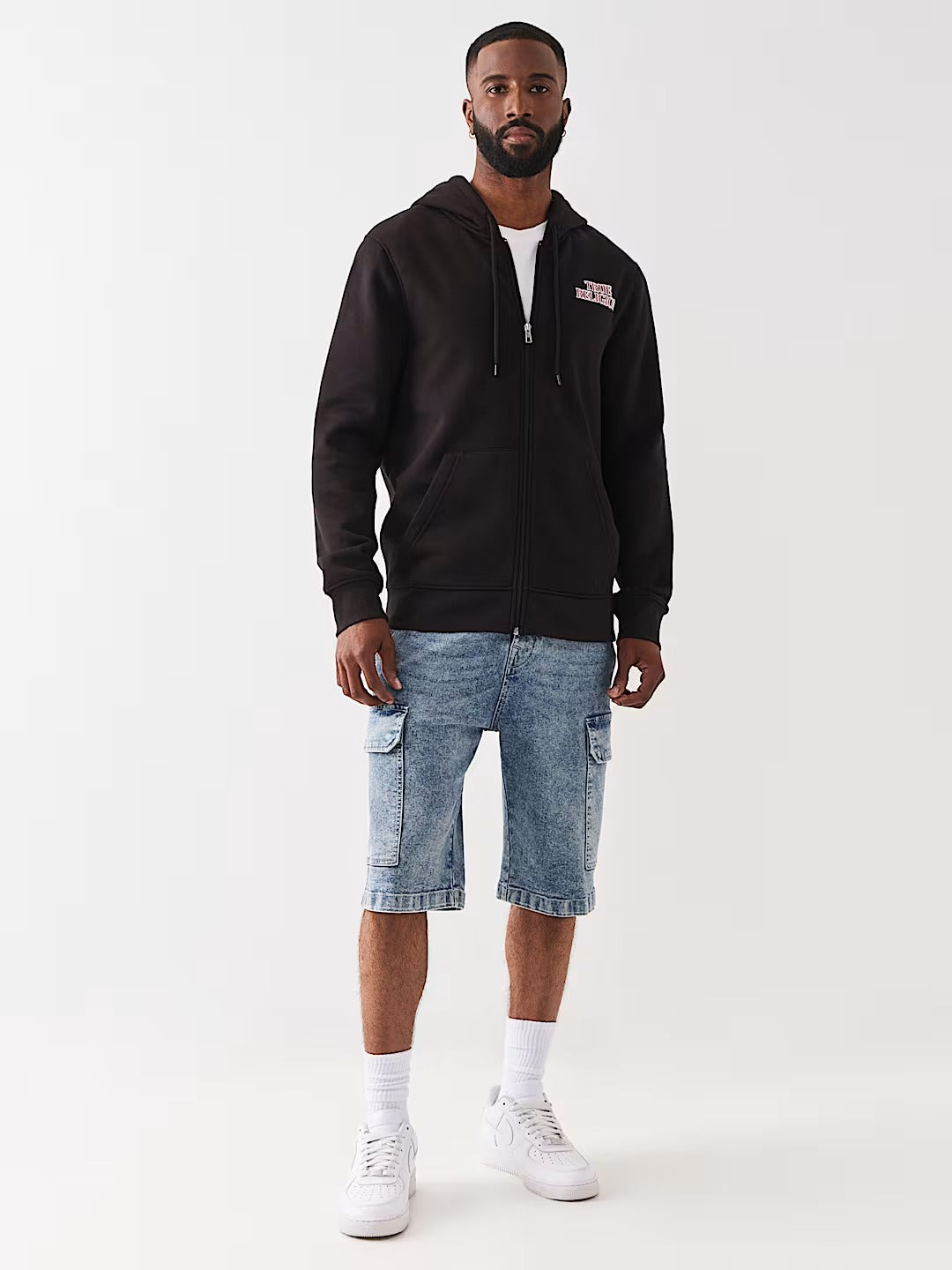 True Religion - Horseshoe Filled Allover Print Zip Hoodie