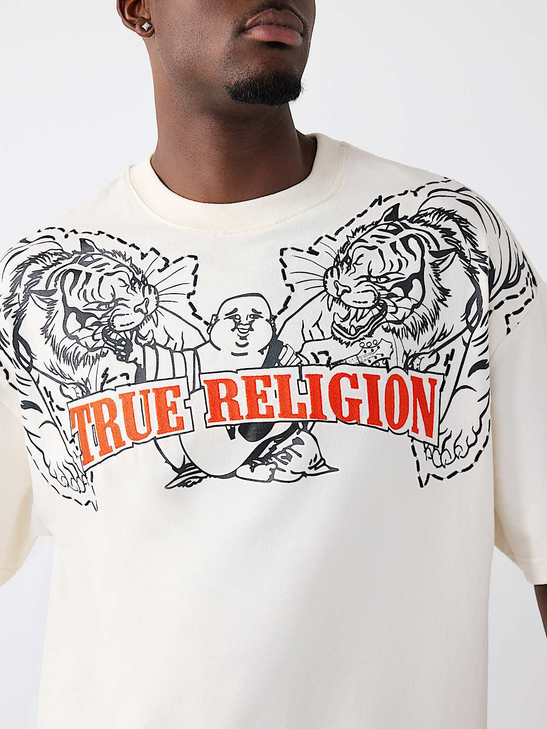 True Religion - Tiger Logo Heavyweight Oversized Tee