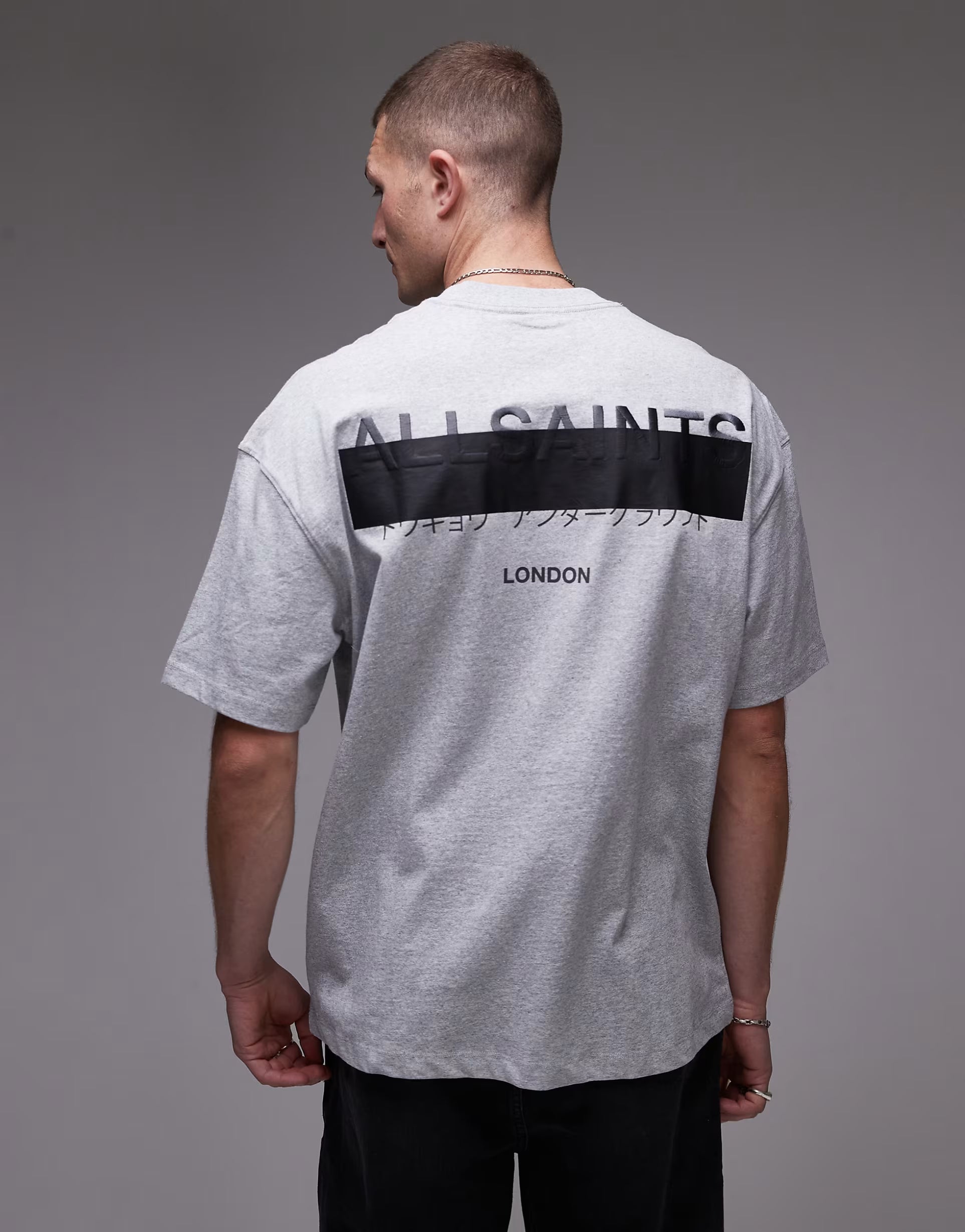 AllSaints - Redact Oversized Embroidered Logo T-shirt