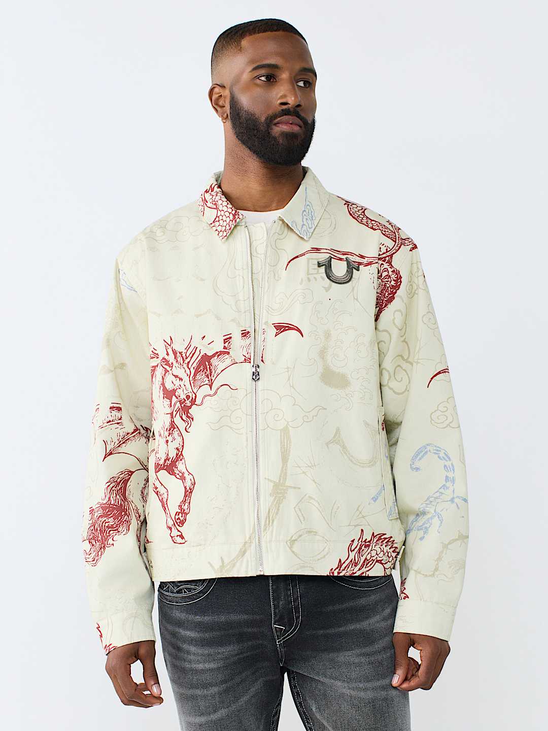 True Religion - Washed Poplin Tattoo Jacket