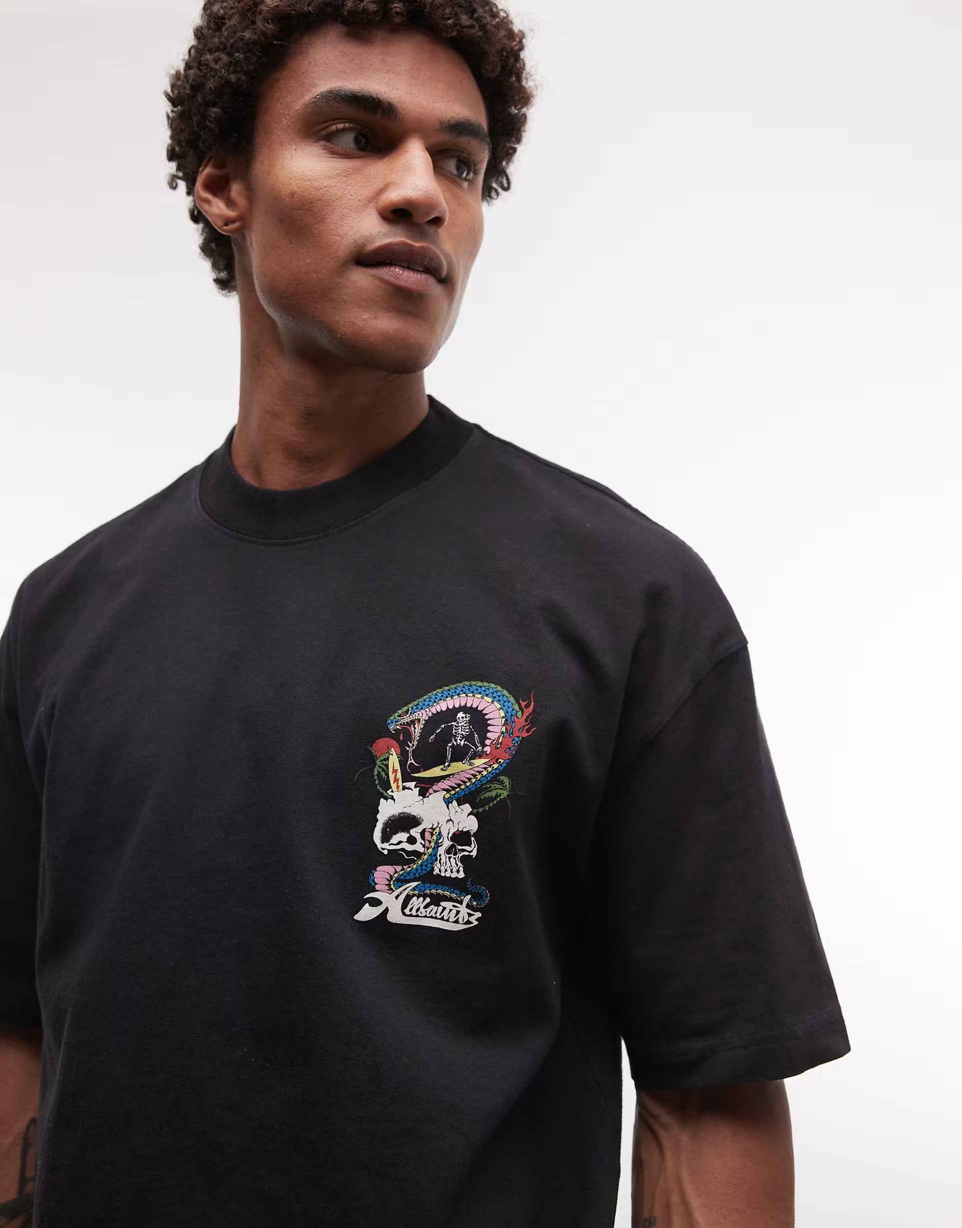 AllSaints - Snakepit graphic logo t-shirt with back print