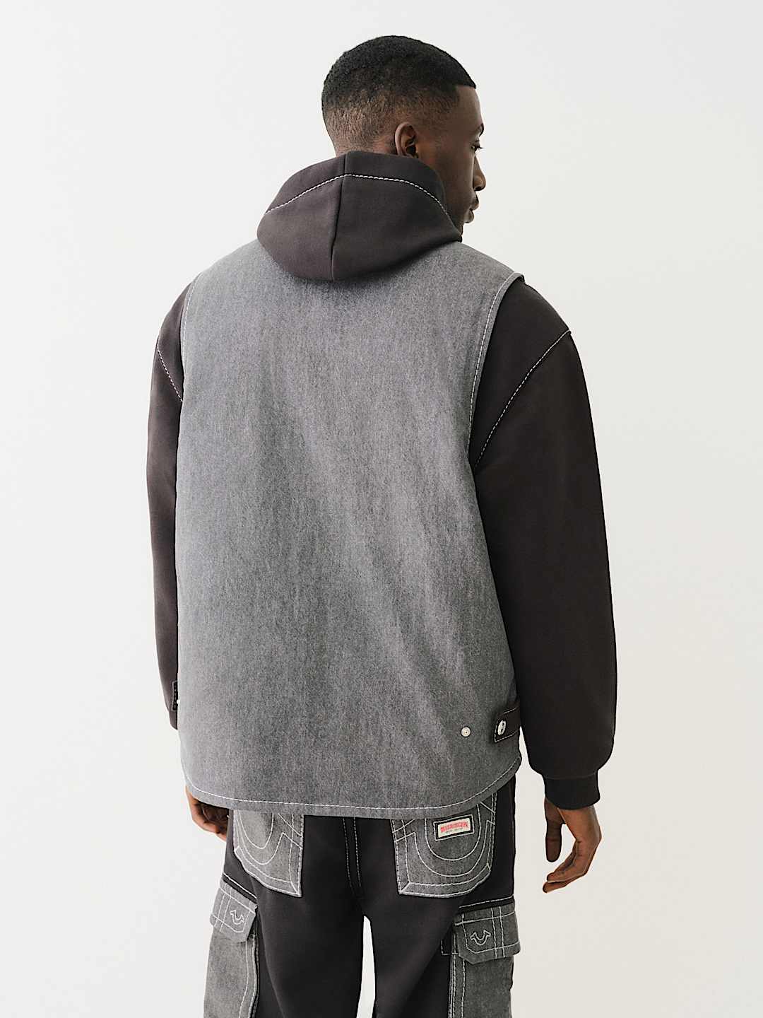True Religion - HEAVY WEIGHT FLEECE LINED BIG T DENIM JACKET