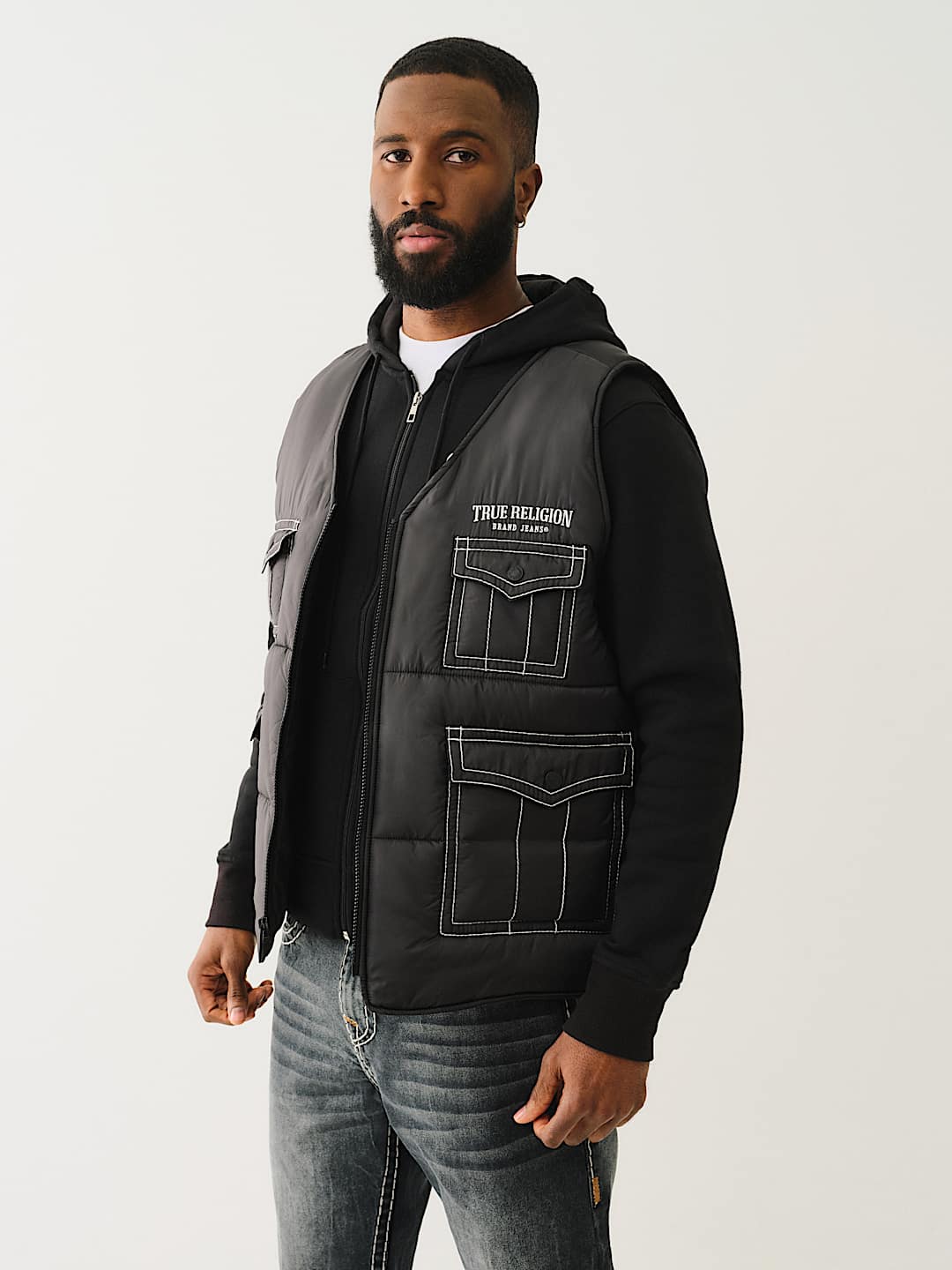True Religion - UTILITY BIG T PUFFER VEST