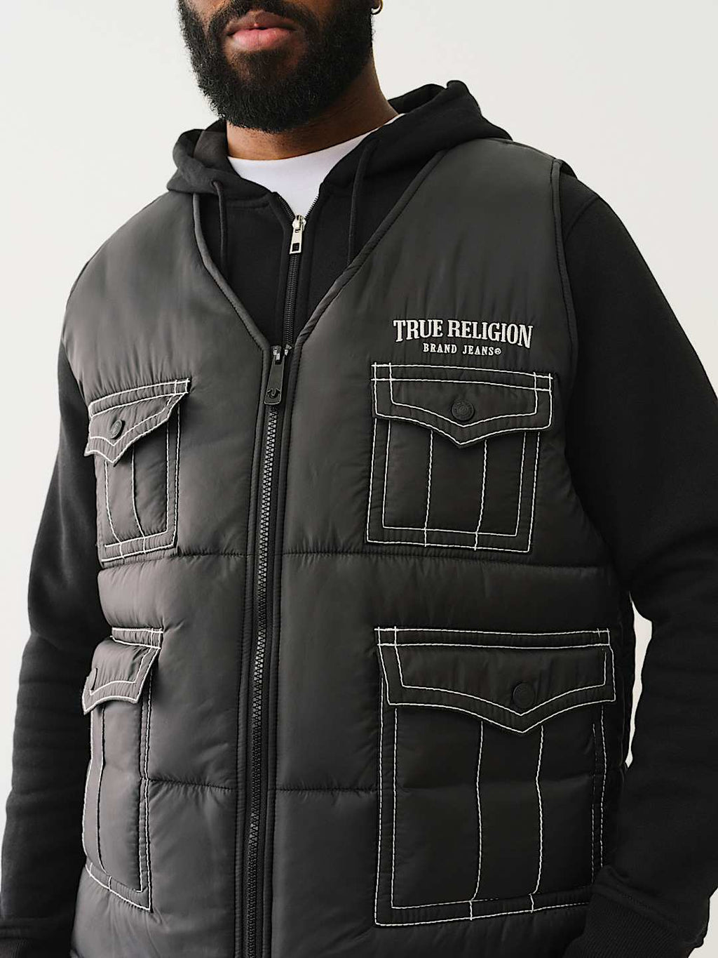 True Religion - UTILITY BIG T PUFFER VEST