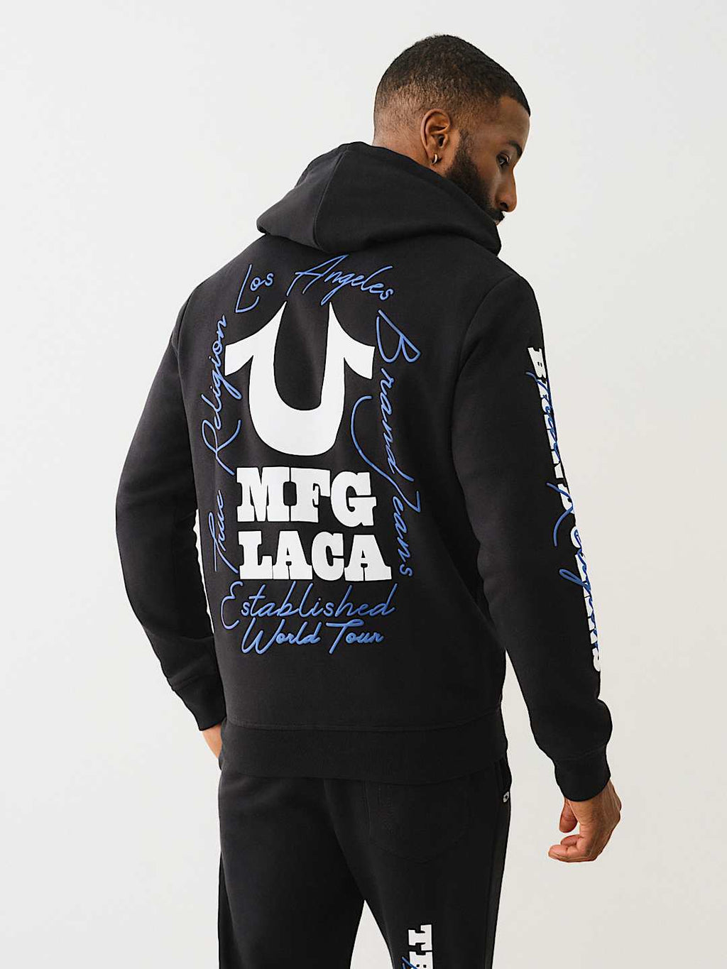 True Religion - Puff Print Logo Zip Hoodie