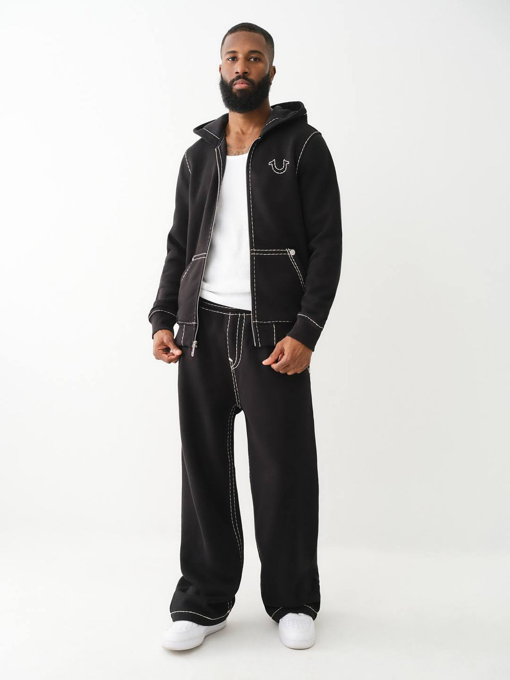 True Religion - Horseshoe Applique Super T Fleece Hoodie