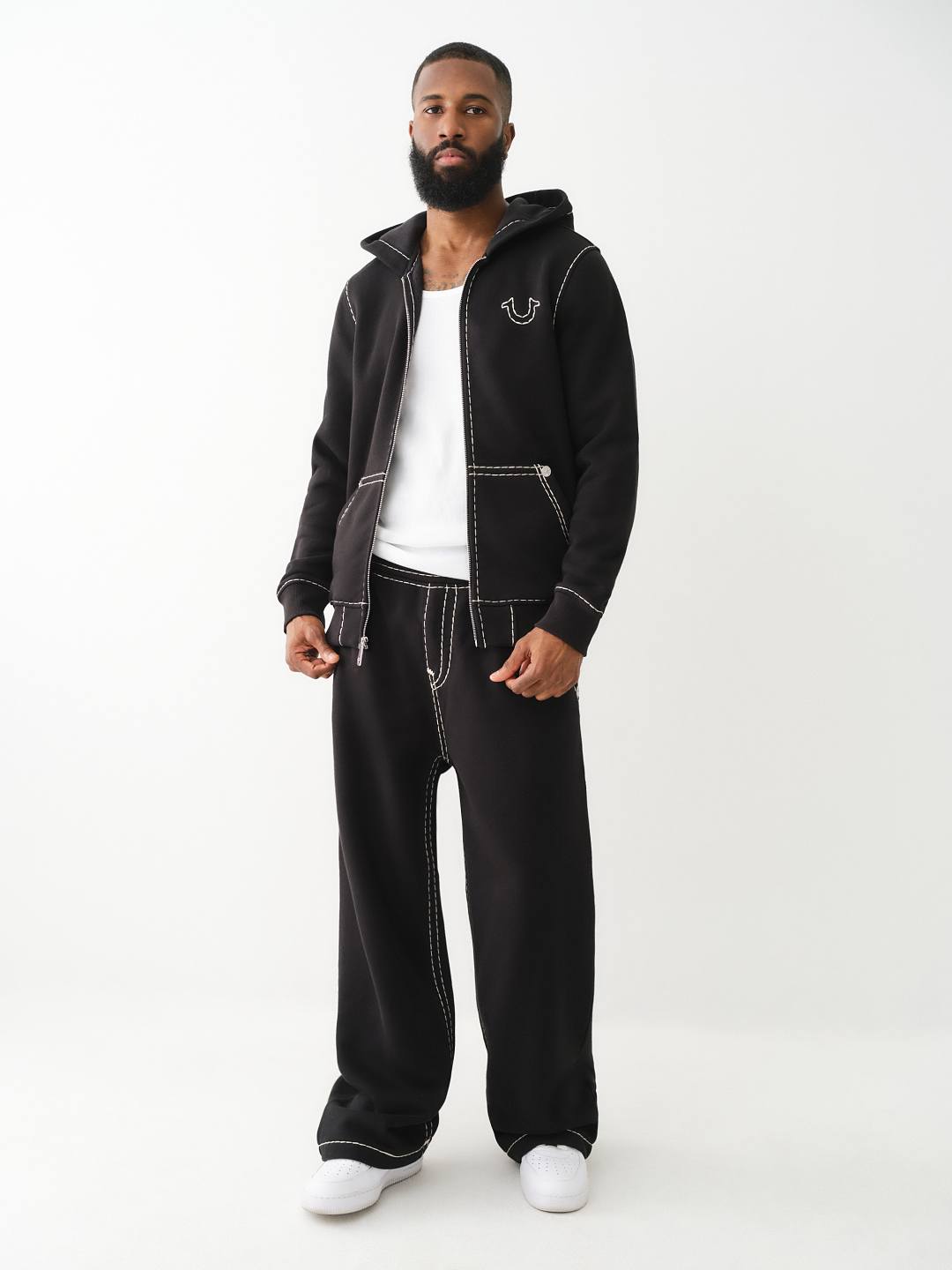 True Religion - Horseshoe Applique Super T Fleece Hoodie