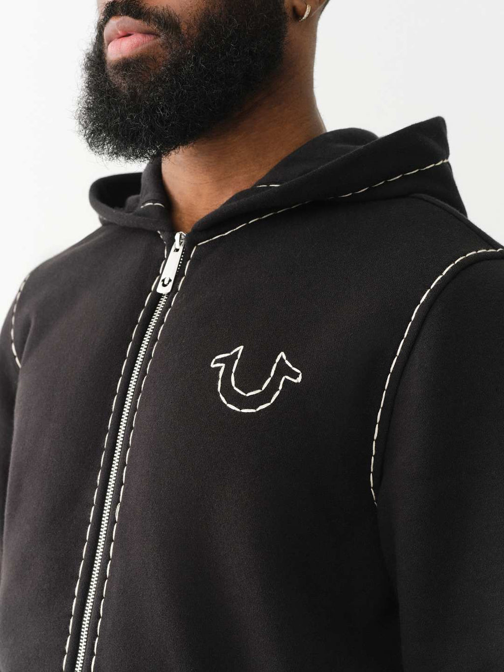 True Religion - Horseshoe Applique Super T Fleece Hoodie