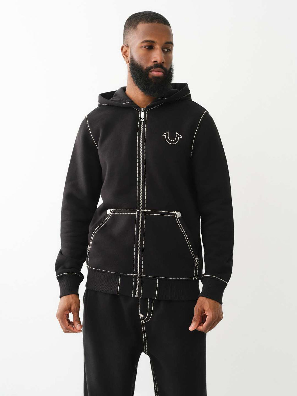 True Religion - Horseshoe Applique Super T Fleece Hoodie