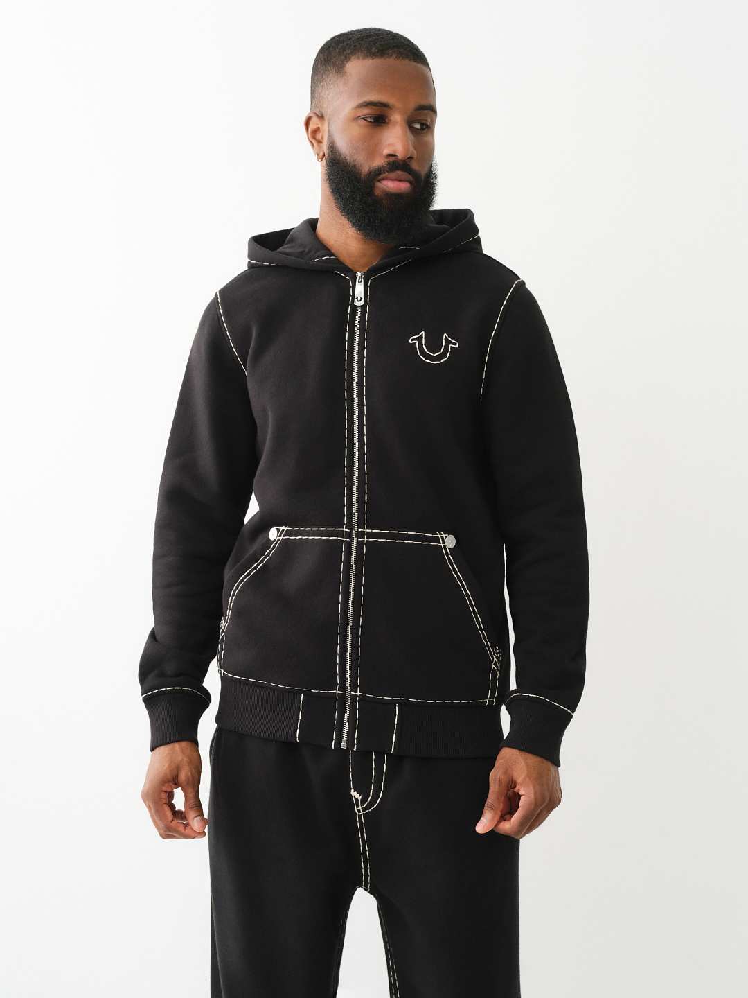 True Religion - Horseshoe Applique Super T Fleece Hoodie