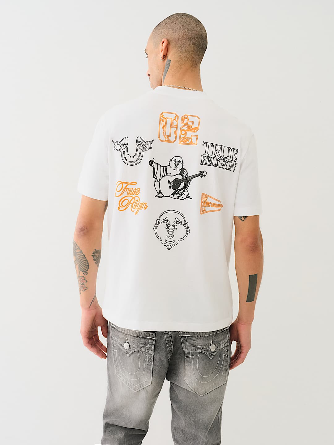 True Religion - HIGH DENSITY MULTI LOGO TEE