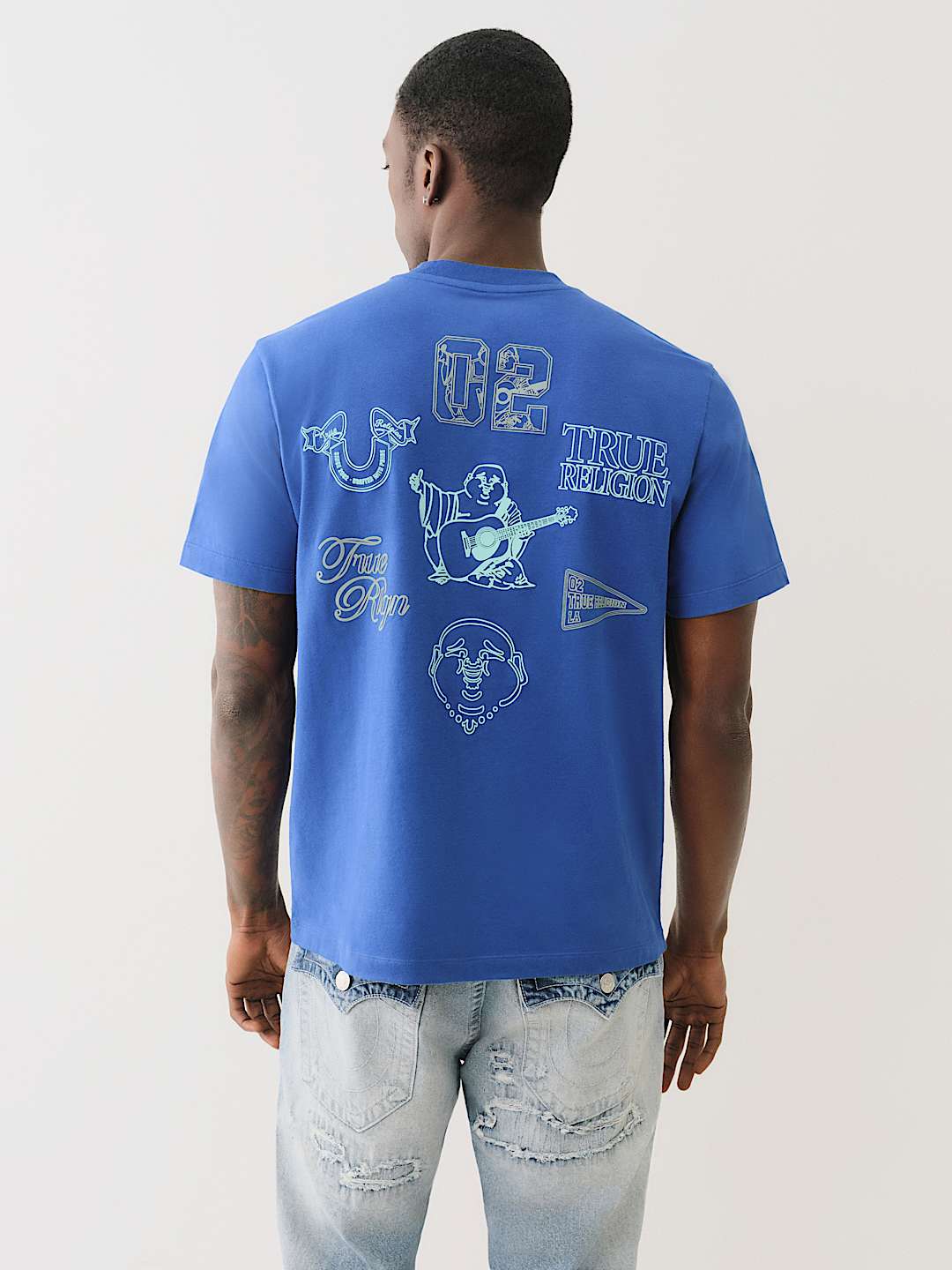 True Religion - HIGH DENSITY MULTI LOGO TEE