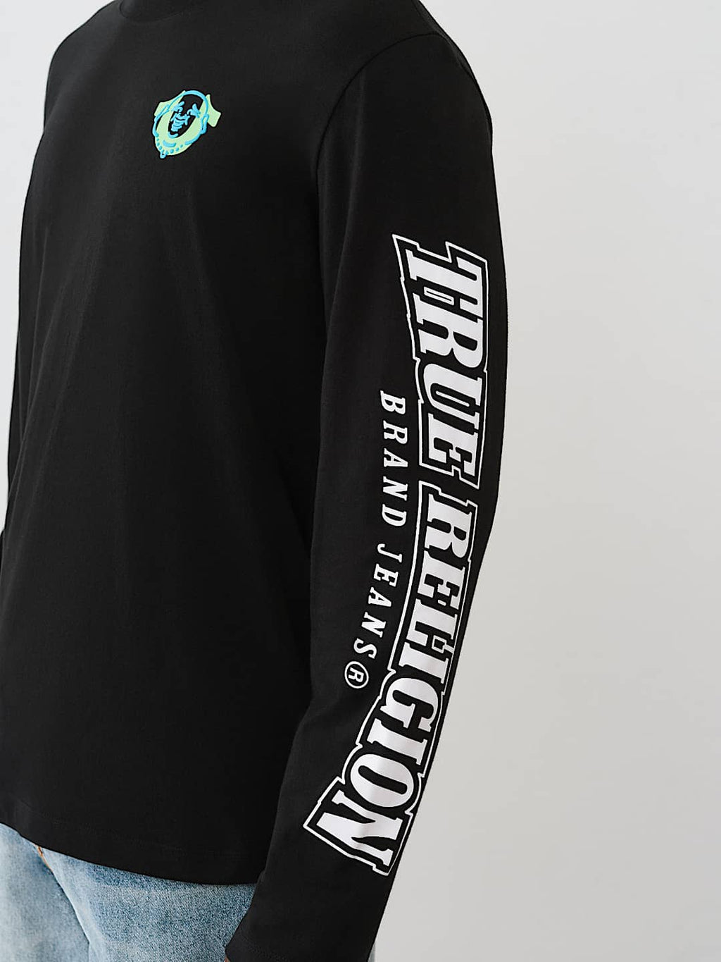 True Religion - Puff Print Horseshoe Long Sleeve Tee