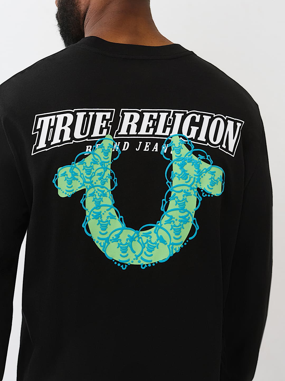 True Religion - Puff Print Horseshoe Long Sleeve Tee