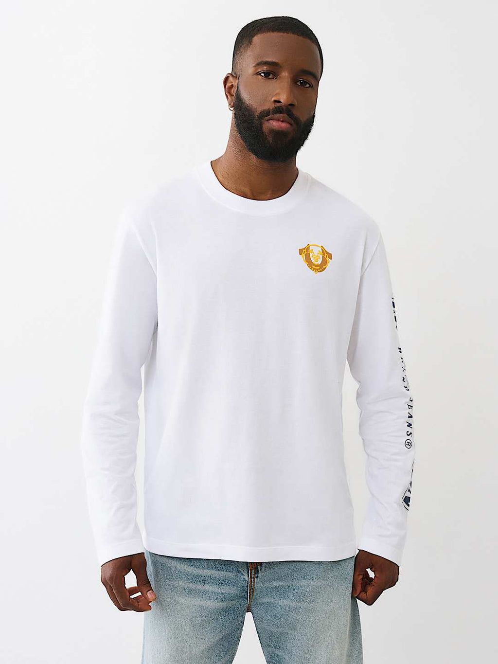 True Religion - Puff Print Horseshoe Long Sleeve Tee