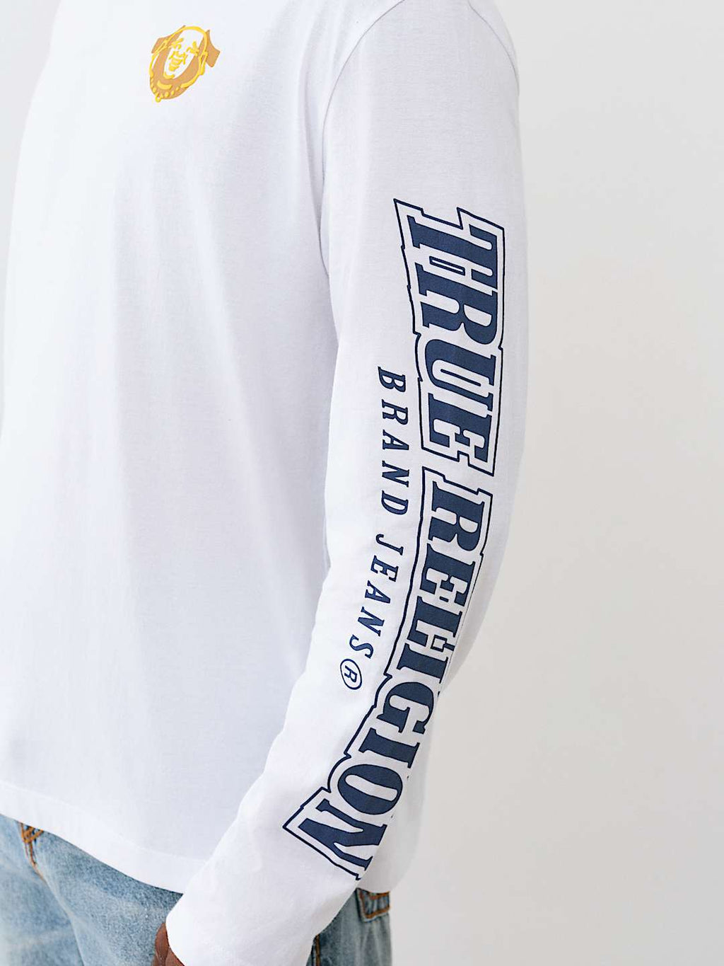 True Religion - Puff Print Horseshoe Long Sleeve Tee