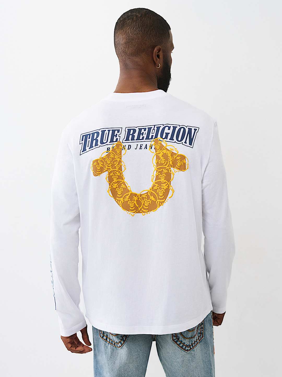 True Religion - Puff Print Horseshoe Long Sleeve Tee
