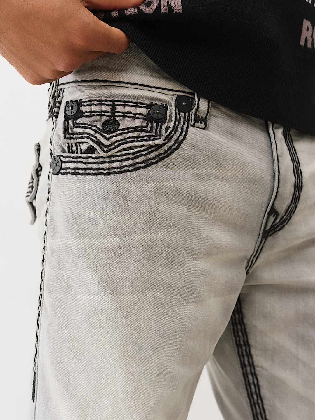 True Religion - Ricky Super Qt Flap Straight Jean 34”