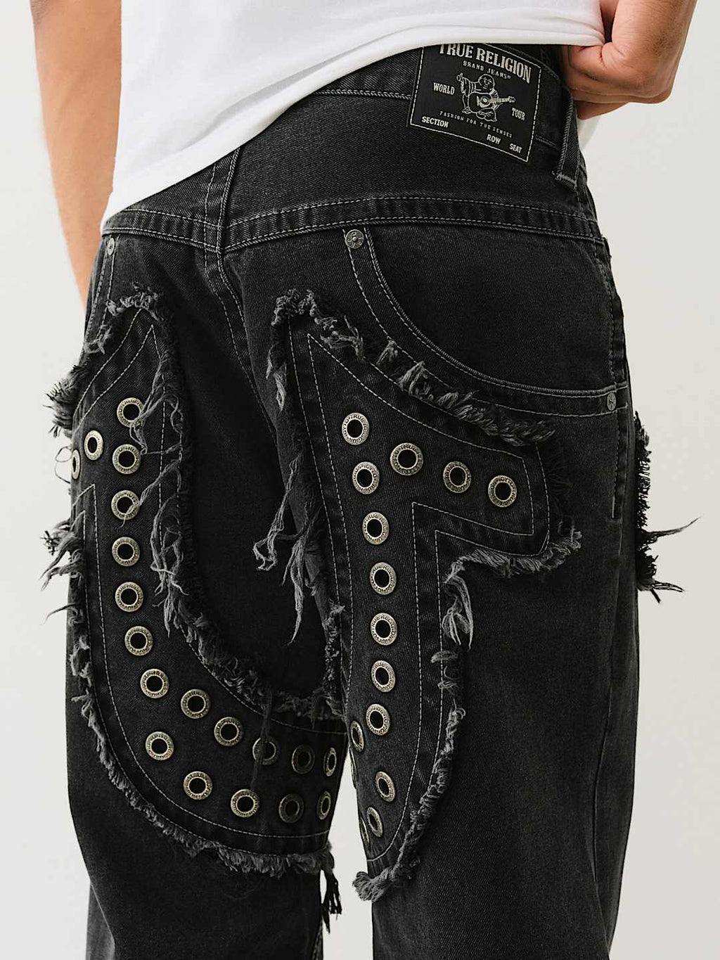 True Religion - Vinny Studded Horseshoe Applique Ultra Baggy Jean