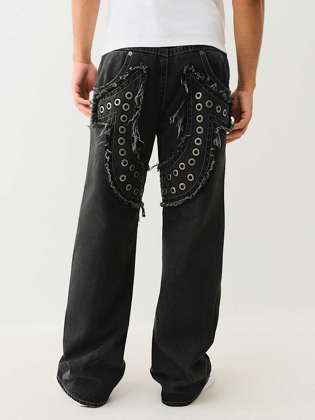 True Religion - Vinny Studded Horseshoe Applique Ultra Baggy Jean