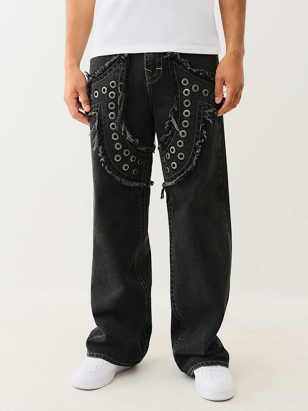 True Religion - Vinny Studded Horseshoe Applique Ultra Baggy Jean