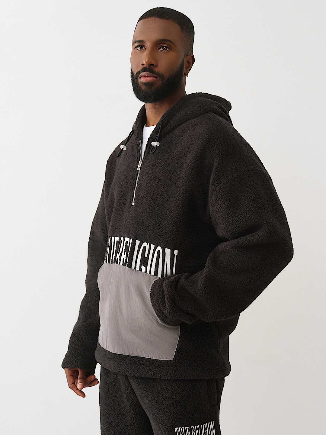 True Religion - FLEECE HALF-ZIP HOODIE