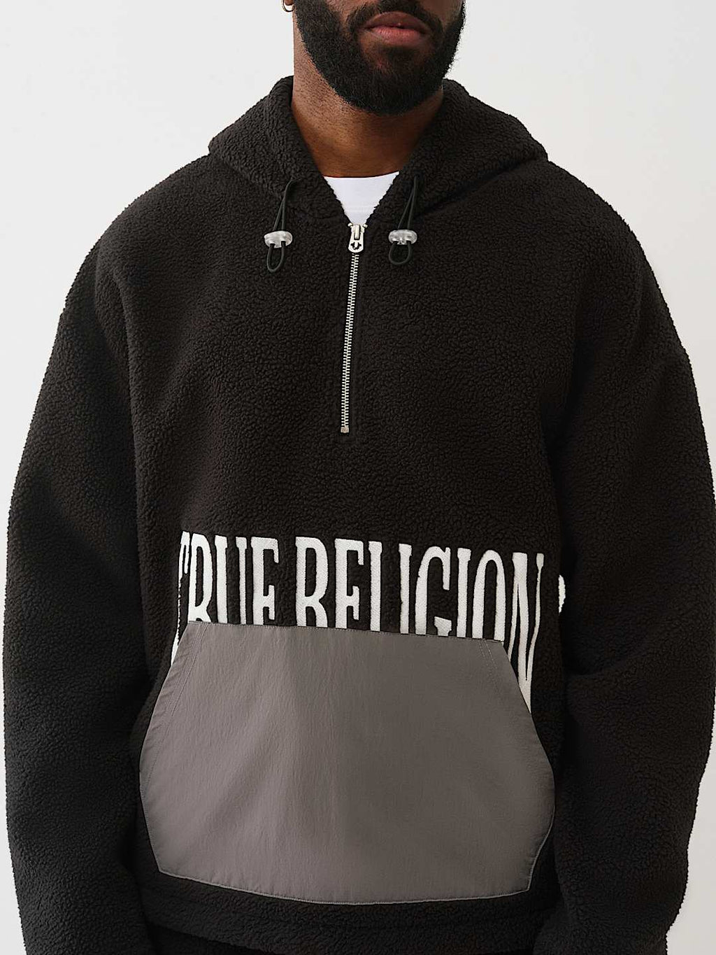 True Religion - FLEECE HALF-ZIP HOODIE