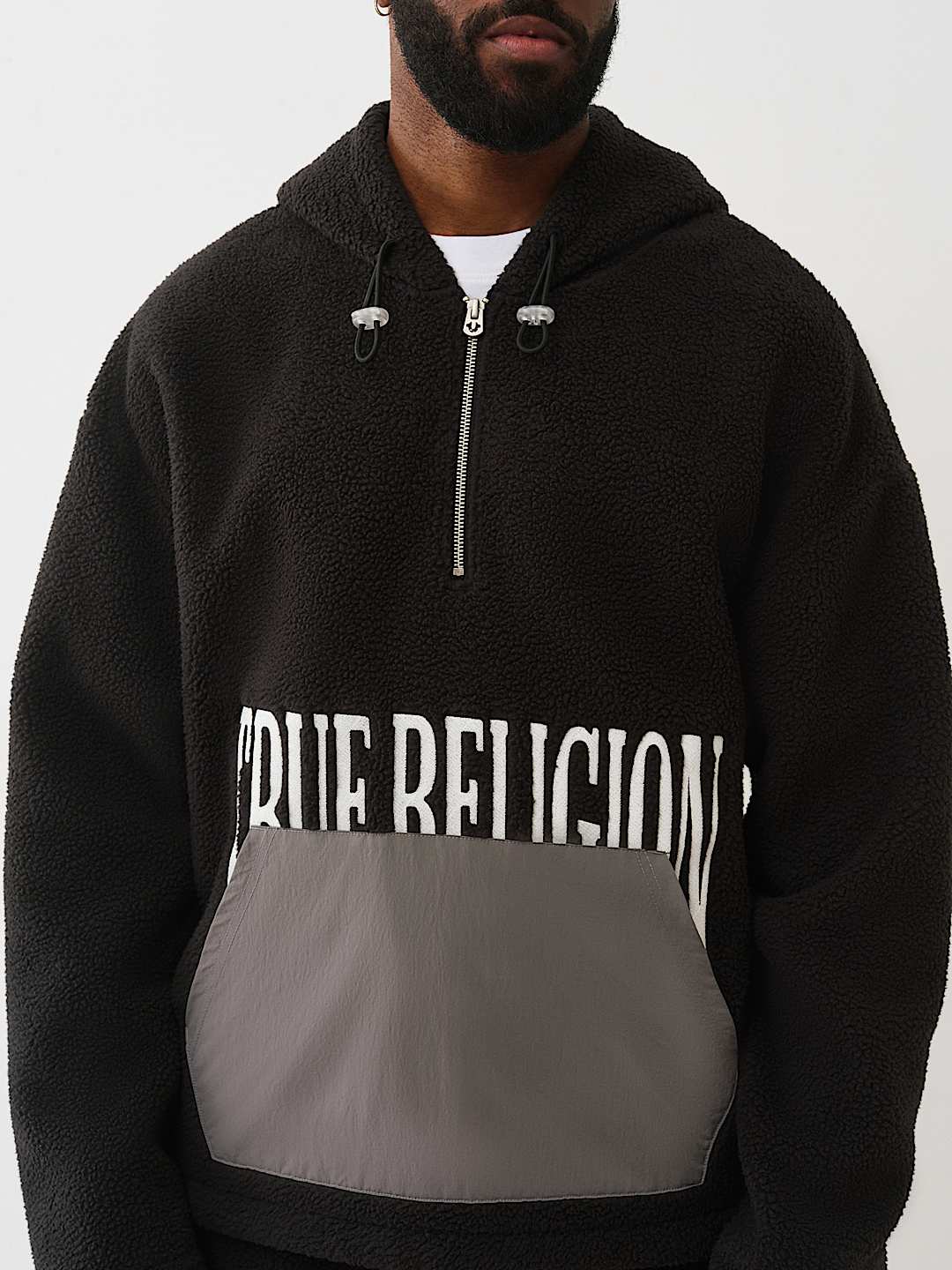 True Religion - FLEECE HALF-ZIP HOODIE