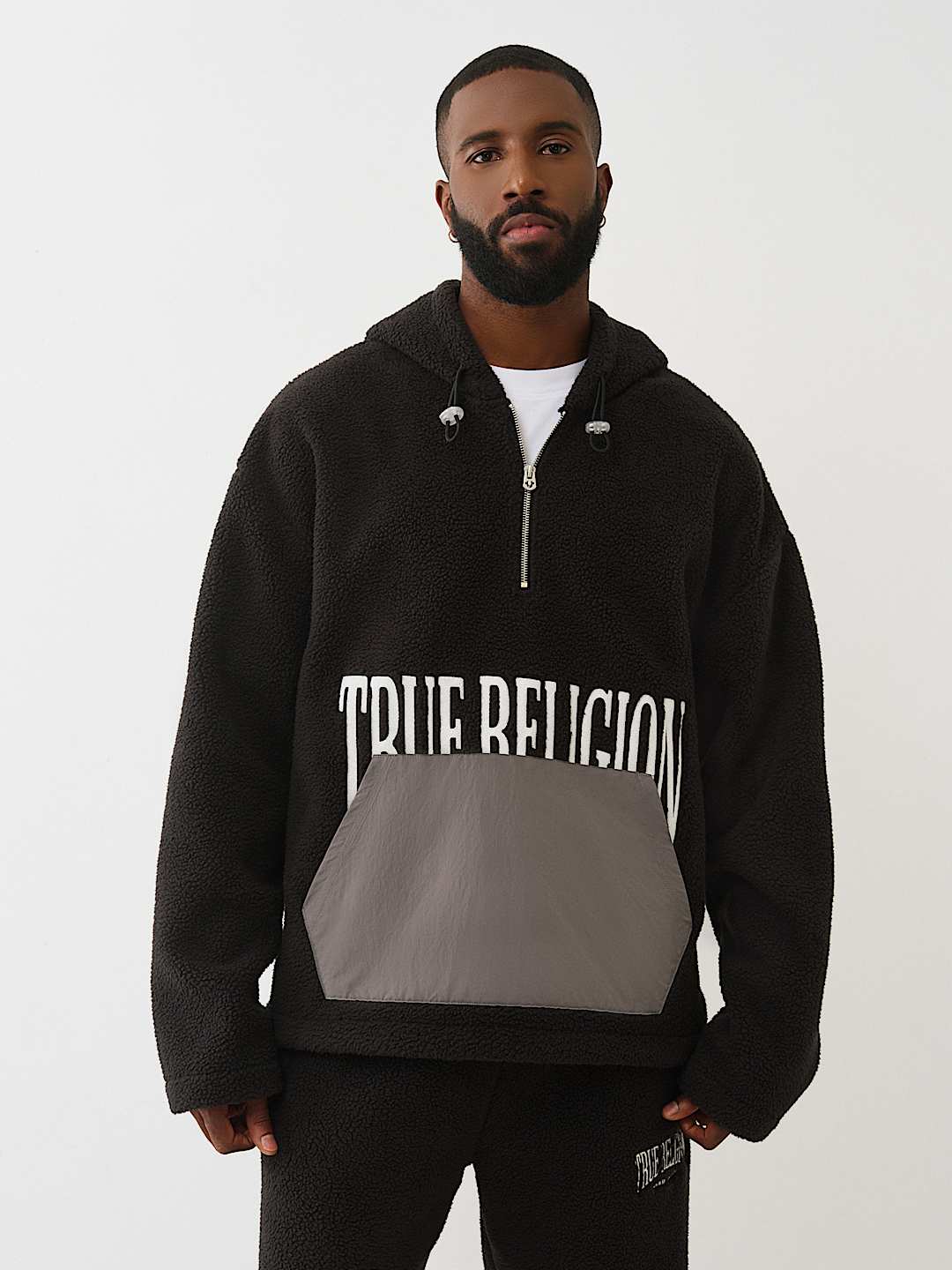 True Religion - FLEECE HALF-ZIP HOODIE