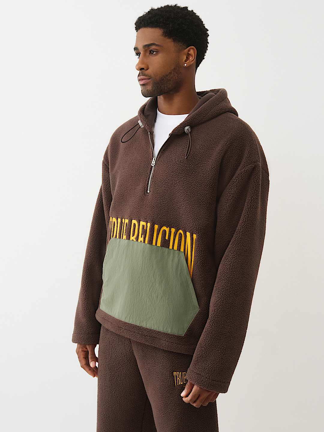 True Religion - FLEECE HALF-ZIP HOODIE